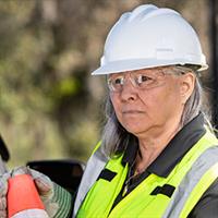 Careers Female Utility Field Employee in Hardhat